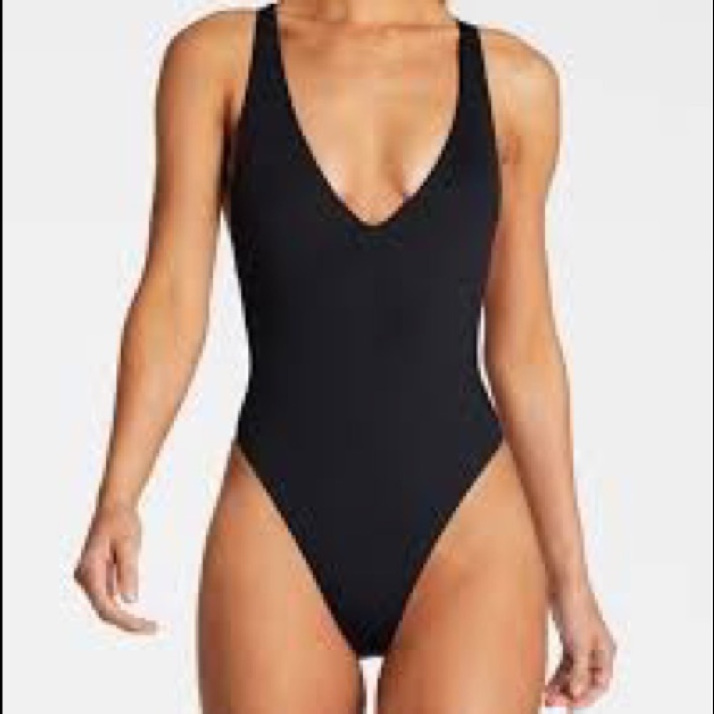 Vitamin A Alana Black Bio Rib One Piece